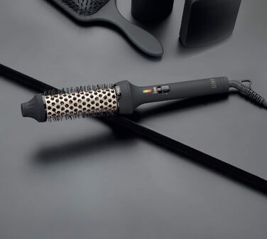 Керамічна гаряча щітка для укладання волосся Diva Pro Styling 30 мм, чорна, для об'єму, локонів та хвиль, PRO314