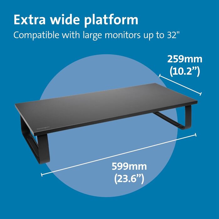 Підставка для монітора Kensington Extra Wide (K55726EU) для столу, до 32 дюймів, чорна