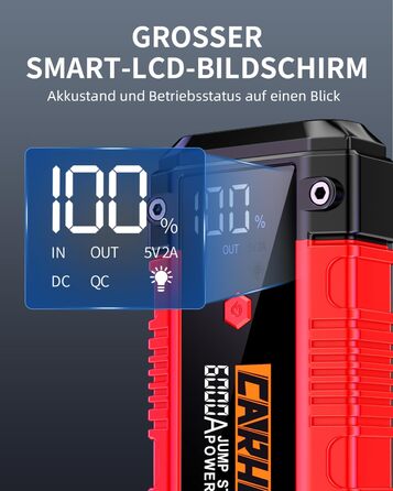 Powerbank для автомобіля Starthilfe: 6000A, 12V, для бензину та дизеля, LED-ліхтарик