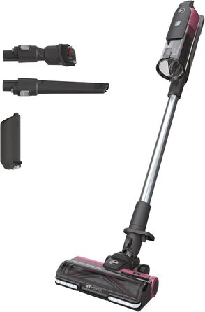 Бездротовий пилосос Hoover HF9 HOME з двома акумуляторами, потужний акумуляторний пилосос без мішка, до 60 хвилин роботи, антизаплутуюча щітка з LED-підсвіткою, для всіх типів підлог, до 240 м²