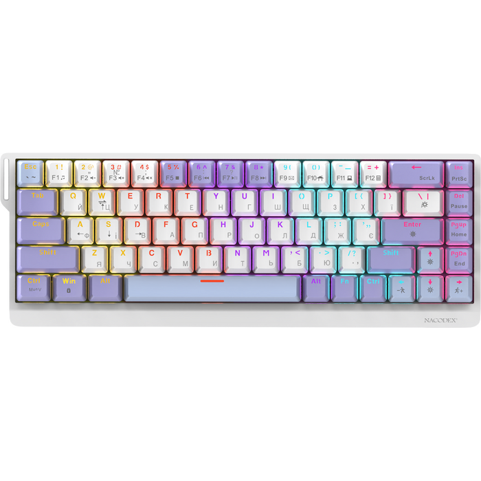 Дротова механічна клавіатура Ajazz NK68 V2 Red Switch (NK68-V2-R-PWB)