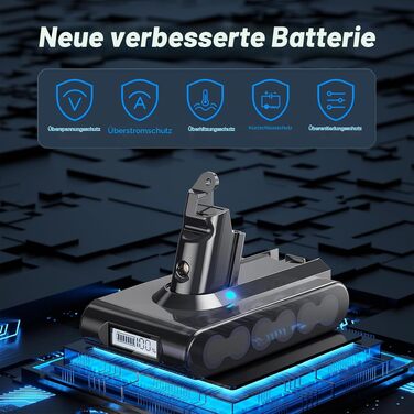 Акумуляторна батарея 21.6V для пилососа Dyson V6 (DC58, DC59, DC61, DC62, DC72, DC74, SV03, SV05, SV06, SV07, SV09) Animal, Trigger, Fluffy, Motorhead, Absolute