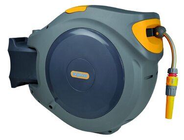 HOZELOCK Auto Reel 40m: Автоматичний шланг на котушці. Легка установка, шланг 40м, з розпилювачем та аксесуарами. 5 років гарантії. [2595R0000]