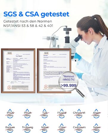 Waterdrop G2P600 Система фільтрації води зворотного осмосу, 8000 літрів, очищення 2:1, без бака, пом'якшувач води RO під мийку (G3-800G)