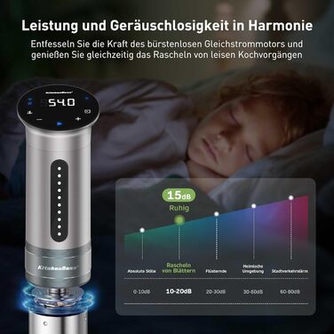 Sous Vide занурювальний циркулятор KitchenBoss G310PS-SC: точний контроль температури, Wi-Fi, LED дисплей, 1100W, IPX7 водонепроникність