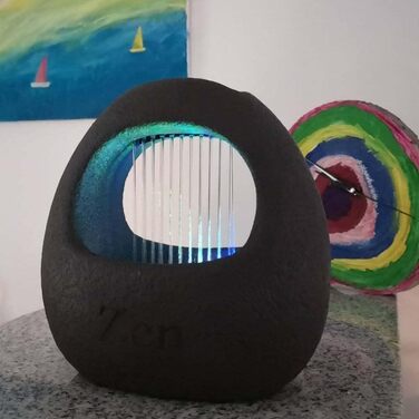 Внутрішній фонтан із дощем та кольоровою підсвіткою Zen'light, 23 см, оригінальний подарунок