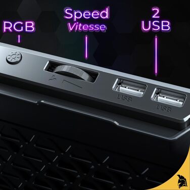 Охолоджувач для ноутбука Empire Gaming Guardian C600 (12''-15.6''), 6 вентиляторів, RGB-підсвітка, 5 рівнів висоти та знімний тримач