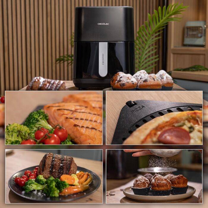 Аерофритюрниця Cecotec Cecofry & Grill Duoheat 4000, 4л, 1900Вт, з грилем та подвійним нагрівальним елементом, чорна