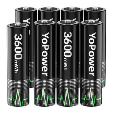 Набір з 8 акумуляторів AA 1.5V Lithium та зарядним пристроєм, 3600mWh