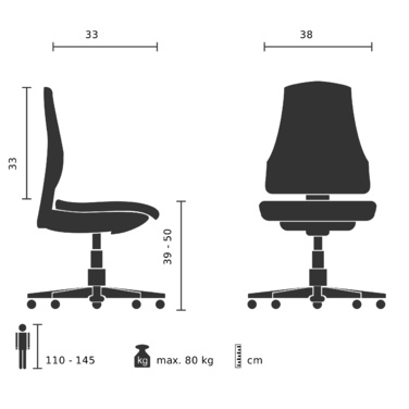 Дитячий письмовий стілець / дитячий поворотний стілець KIDDY BASE I тканина бежева hjh OFFICE