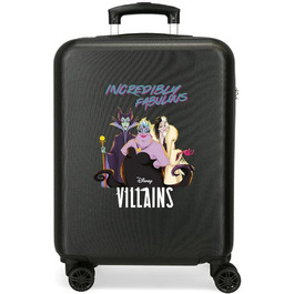 Дорожня валіза Disney Villains, чорна, 38x55x20 см, ABS, кодовий замок, 35 л, 2 кг, 4 подвійні колеса, ручна поклажа