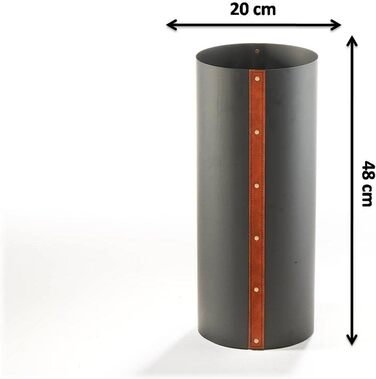 Підставка для парасольок Kobolo Stripes, чорна, метал, 48x20 см
