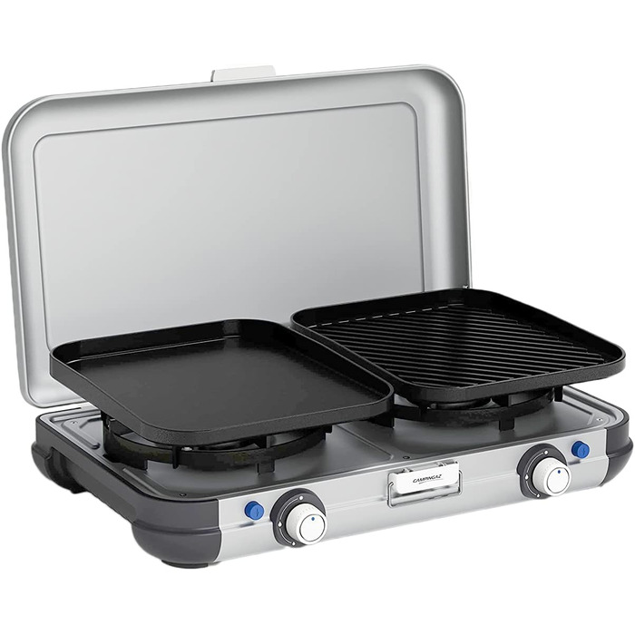 Газовий набір Campingaz 2 Grill & Go CV - плитка з 2 конфорками, для кемпінгу, з використанням газових картриджів, 3.6 Вт