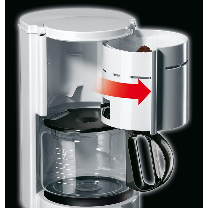 Кавоварка Braun KF 47 WH з фільтром і скляною колбою, OptiBrew, автоматичне вимкнення, біла