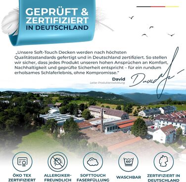 Всесезонна ковдра Glückstoff® 135x200 см, стібана ковдра з м'яким наповнювачем Softtouch для комфортного сну