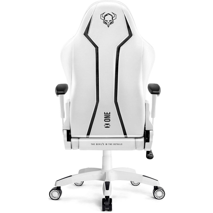 Ігрове крісло Diablo X-One 2.0, біле, ергономічне, з підлокітниками, подушками для шиї та попереку, офісне, регульоване, розмір L
