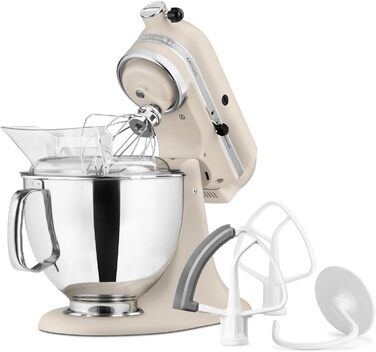 Кухонна машина KitchenAid Artisan: планетарний міксер з нахильною головою, 2 чаші з нержавіючої сталі по 4.8 л та набором із 5 аксесуарів