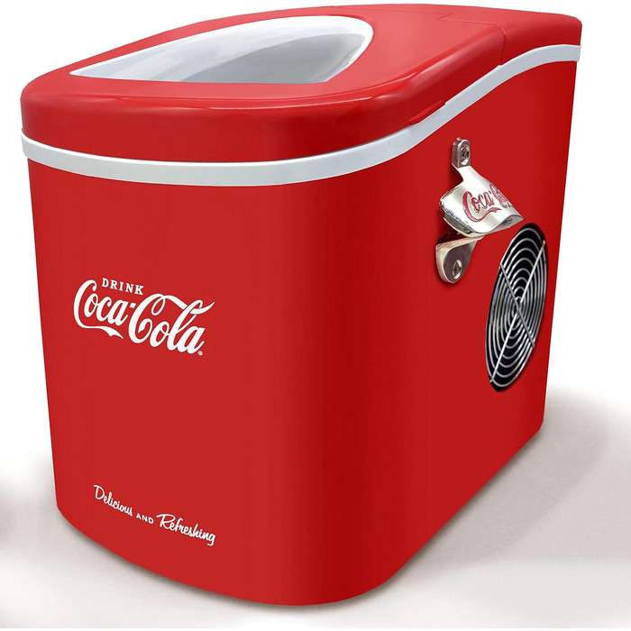 Льодогенератор Salco Coca-Cola, 12 кг, тихий, LED-дисплей, 2 розміри кубиків льоду, ідеально для вечірок і днів народження