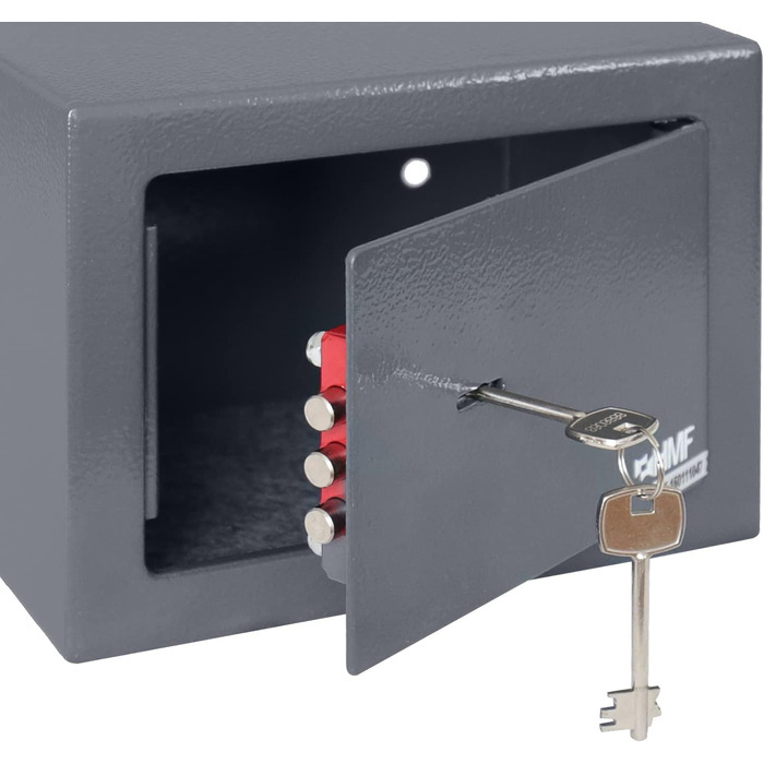 Сейф HMF 49216-11 для меблів, малий, з ключем, 23x17x17 см, антрацит