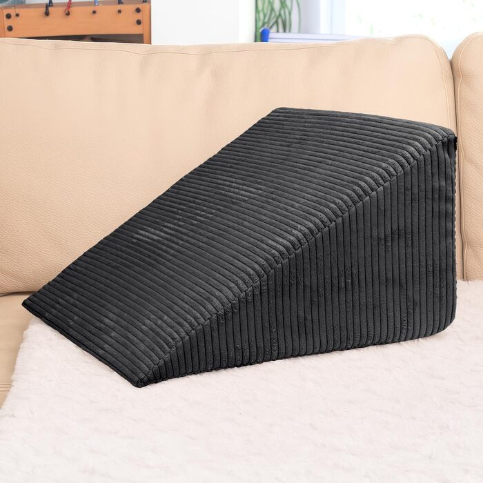 Подушка для читання Selfitex Breitcord 60x50x30 см, Німеччина - ергономічна подушка для спини та ніг з антрацитовим чохлом