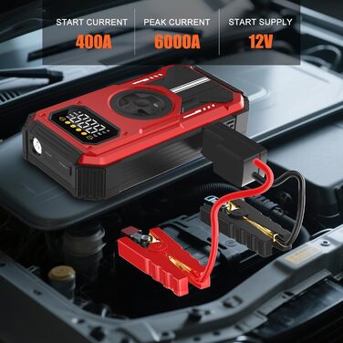 Powerbank для авто Starthilfe 6000A: пусковий пристрій, компресор, LED, LCD, 12V