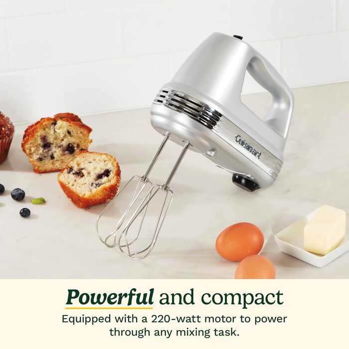 Електричний ручний міксер Cuisinart Power Advantage 7-Gang з набором насадок (срібний)