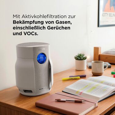 Очищувач повітря Shark BreatheClear Dove HP162EU з HEPA-фільтром NeverChange (до 6 років), автоматичним сенсором для середніх приміщень до 70 м²