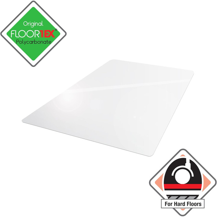 Підкладка під крісло Floortex з полікарбонату з виступом, 134,6 x 121,9 см, для твердих підлог і килимової плитки