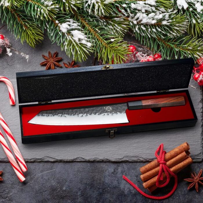 Японський ніж Mitsumoto Sakari Kiritsuke 23 см з ручкою з рожевого дерева (у дерев'яній коробці)