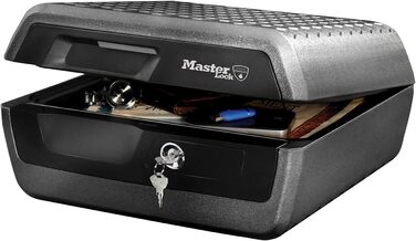 Вогнетривкий і водонепроникний сейф MASTER LOCK LCFW30100, 10 л, з ключовим замком для документів, електроніки та цінностей