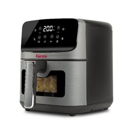 Аерофритюрниця Girmi FG27 Ecofrit Lite, 4.2 л, 1400 Вт, цифровий дисплей, 8 програм, таймер, без BPA та PFOA, сіра