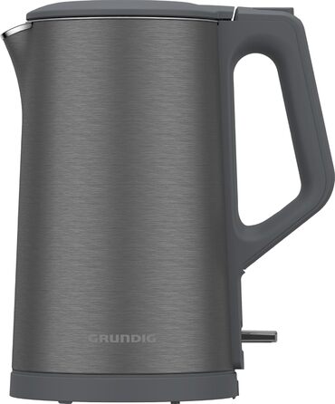 Електрочайник Grundig WK 7340, 2150 Вт, 1,5 л, нерж. сталь, подвійна стінка, авто-вимкнення, Dark Inox
