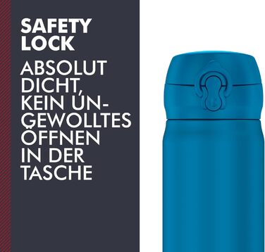 Термос-пляшка Thermos ULTRALIGHT 500 мл з нержавіючої сталі, блакитна, зберігає тепло до 10 годин та холод до 20 годин, герметична, для води, чаю та напоїв