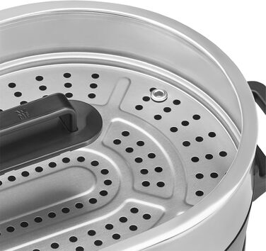 WMF Küchenminis 220 Вт: Міні-пароварка з контейнером для ланчу, компактний, Cromargan® матовий (Пароварка та Hot Pot)
