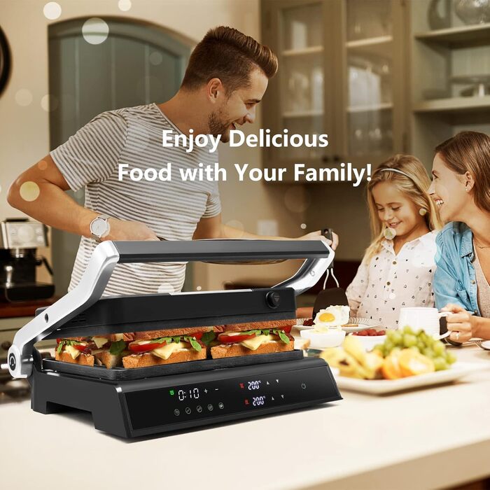 Контактний гриль Relax4Life 1800W: 3-в-1 (гриль, сендвічмейкер, панінімейкер) з антипригарним покриттям