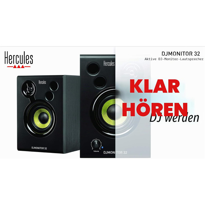 Hercules DJSpeaker 32 Party – Активні монітори для DJ, 2x15 Вт RMS, з вбудованими світловими ефектами, Чорні