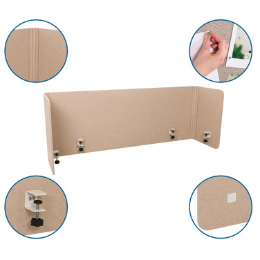 Акустична перегородка для офісу FLEXMIUT U 160x40x60 PET бежева hjh OFFICE