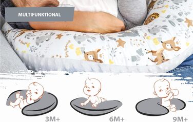 Подушка для годування Totsy Baby Stillkissen Mond Minky 130 см Оленя Сіра (Oeko-Tex) - підтримка для годування груддю