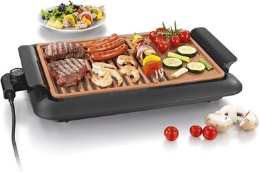 Електричний гриль для столу GOURMETmaxx | Бездимний гриль 2200W з 2 зонами нагріву та антипригарним покриттям | Регулювання температури