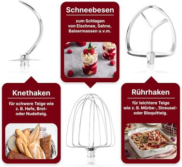 Кухонна машина Clatronic KM 3765 XXL: 10л, 1500W, міксер, гак для тіста, насадка для збивання, захист від розбризкування