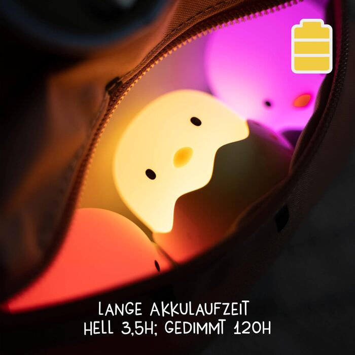 Нічник дитячий LED MegaLight Eggy (синій) з USB зарядкою, димуючий, сенсорний, для немовлят без дрібних деталей