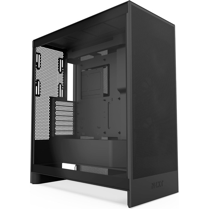 Корпус NZXT H7 Flow для ПК, Mid-Tower ATX, чорний, з потужною вентиляцією, підтримка до 3х 120-мм вентиляторів знизу для охолодження відеокарти, 3х 120-мм фронтальних вентиляторів, місце для радіатора 420 мм спереду