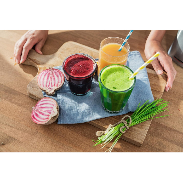 Соковижималка GASTROBACK Slow Juicer Advanced Vital, чорна, срібляста, повільного віджиму, для овочів і фруктів