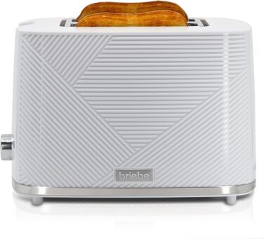 Тостер Briebe Elegance Brotor, 2 відділення, 7 режимів підсмажування, білий - електричний тостер з підігрівом та функцією скасування