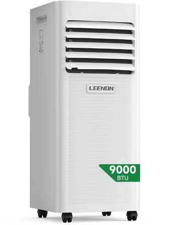 Мобільний кондиціонер LEENON 9000 BTU 4-в-1: охолодження, осушення, вентиляція, нічний режим. 2.6 кВт, білий. Для приміщень до 35 м²