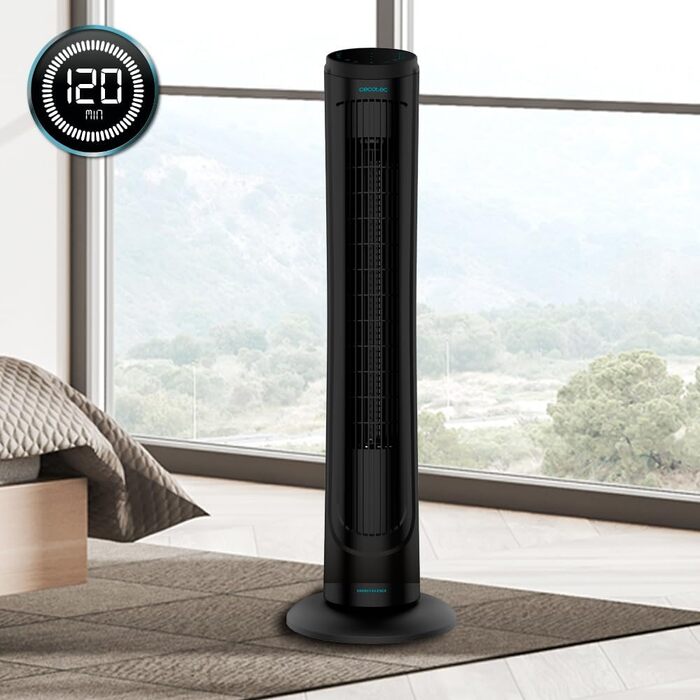Вентилятор вежний Cecotec EnergySilence 9090 Skyline з пультом та таймером, 45 Вт, 102 см, чорний