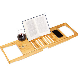 Підставка для ванни Relaxdays з бамбука, з тримачем для книги і келиха, 70x22 см, натуральний колір
