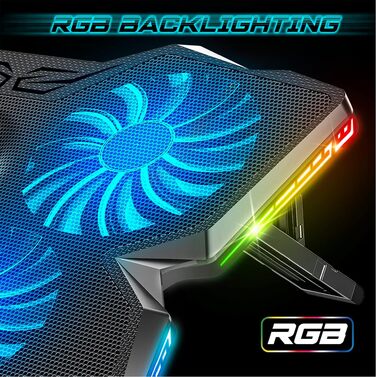 Охолоджувач для ноутбука Spirit of Gamer AIRBLADE 500 (10-17 дюймів), 4 тихі вентилятори, RGB підсвітка, сумісність з PC, PS5, PS4, Xbox