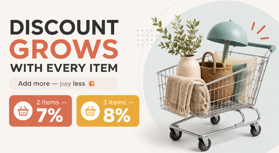The discount increases with each added product.