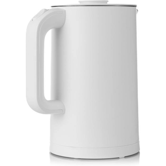 Електричний чайник Lehmann Edelstahl 1.7L, 2200W з подвійними стінками, автоматичне відключення, захист від перегріву, BPA-free, для дитячого харчування, чаю та кави (Білий)